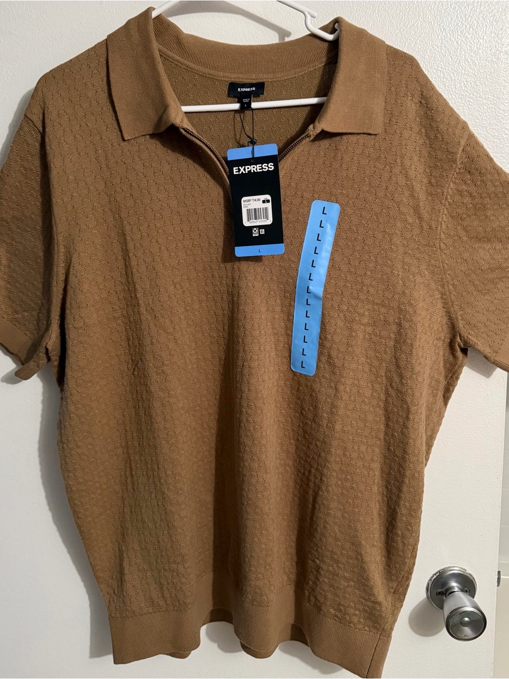 Express Men’s Short Sleeve Polo Shirt - Tan Brown